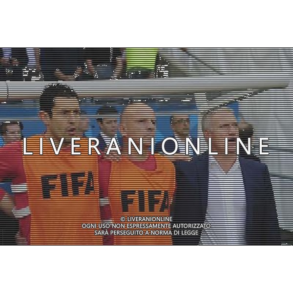 Franck RAVIOT / Guy STEPHAN / Didier DESCHAMPS - 20.06.2014 - Suisse / France - Coupe du Monde 2014 -Salvador Photo : Dave Winter / Icon Sport