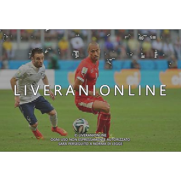 Gokhan INLER / Mathieu VALBUENA - 20.06.2014 - Suisse / France - Coupe du Monde 2014 -Salvador Photo : Dave Winter / Icon Sport