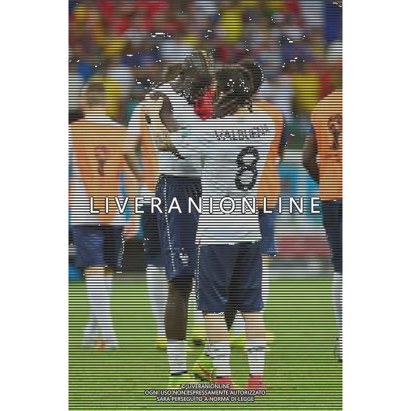 Joie Mamadou SAKHO / Mathieu VALBUENA - 20.06.2014 - Suisse / France - Coupe du Monde 2014 -Salvador Photo : Dave Winter / Icon Sport
