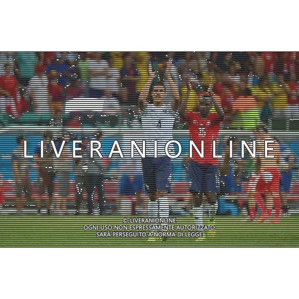 Joie Raphael VARANE / Blaise MATUIDI - 20.06.2014 - Suisse / France - Coupe du Monde 2014 -Salvador Photo : Dave Winter / Icon Sport