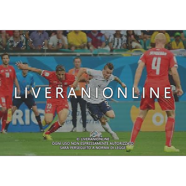 Mathieu DEBUCHY / Ricardo RODRIGUEZ - 20.06.2014 - Suisse / France - Coupe du Monde 2014 -Salvador Photo : Dave Winter / Icon Sport