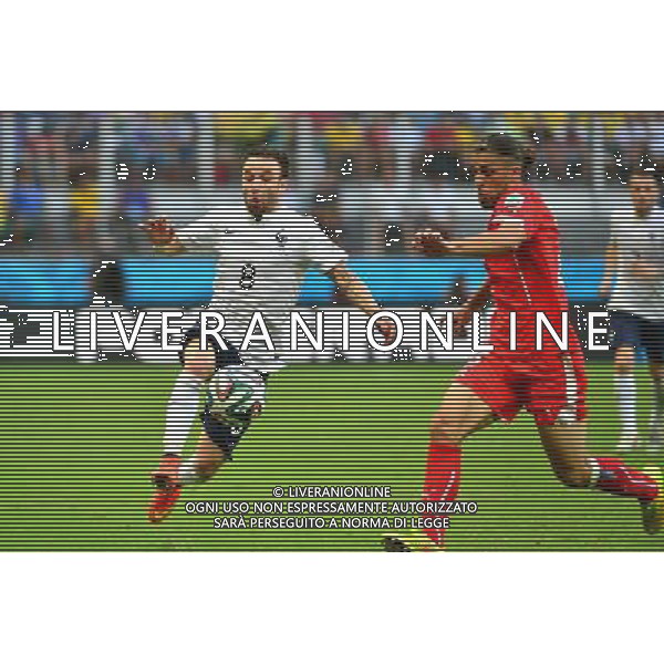 Mathieu VALBUENA / Ricardo RODRIGUEZ - 20.06.2014 - Suisse / France - Coupe du Monde 2014 -Salvador Photo : Dave Winter / Icon Sport