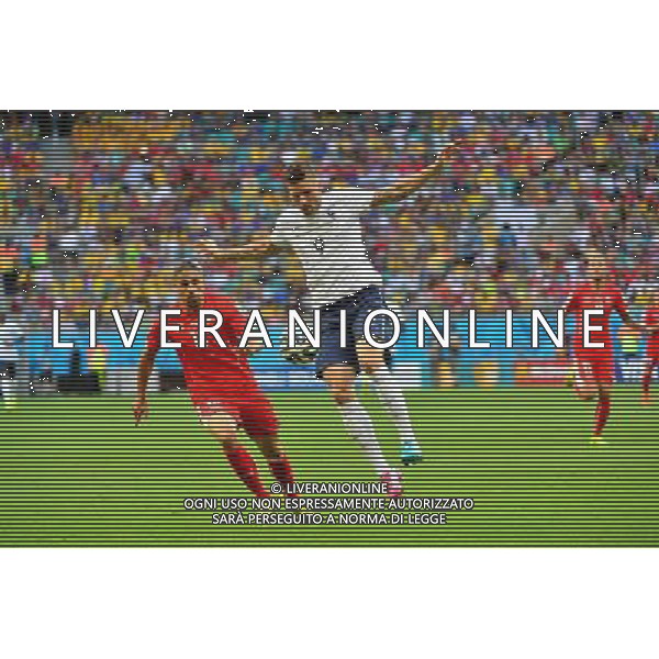 Olivier GIROUD / Ricardo RODRIGUEZ - 20.06.2014 - Suisse / France - Coupe du Monde 2014 -Salvador Photo : Dave Winter / Icon Sport