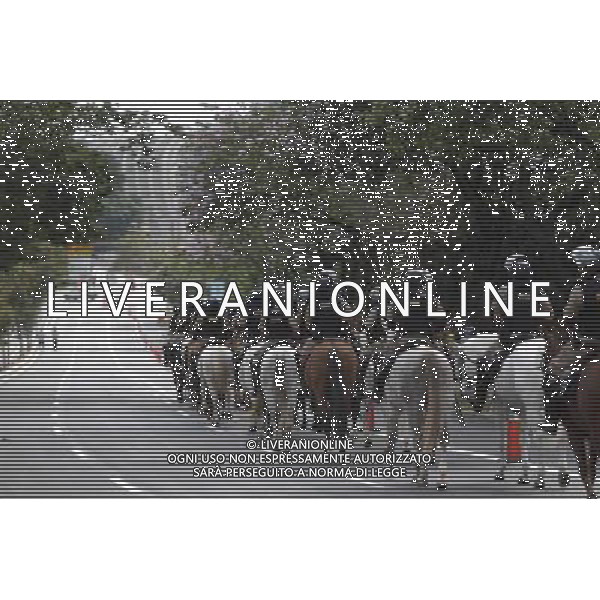 (140621) -- BELO HORIZONTE, June 21, 2014 () -- Mounted policemen guard around the Estadio Minerao Stadium ahead of a Group F match between Argentina and Iran of 2014 FIFA World Cup, Belo Horizonte, in Brazil, June 21, 2014. (/Mauricio Valenzuela) (mv) (SP)BRAZIL-BELO HORIZONTE-WORLD CUP 2014-ARGENTINA VS IRAN-FANS PUBLICATIONxNOTxINxCHN Belo Horizons June 21 2014 Mounted Guard around The Estadio Stage Ahead of A Group F Match between Argentina and Iran of 2014 FIFA World Cup Belo Horizons in Brazil June 21 2014 Mauricio Valenzuela MV SP Brazil Belo Horizons World Cup 2014 Argentina vs Iran supporters PUBLICATIONxNOTxINxCHN ©PHOTOSHOT/AGENZIA ALDO LIVERANI SAS - ITALY ONLY - EDITORIAL USE ONLY - ARGENTINA Vs IRAN partita del gruppo di F Coppa del mondo FIFA 2014 Mineirao stadio Estadio a Belo Horizonte, in Brasile, 21 giugno 2014