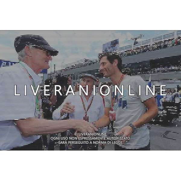(L to R): Sir James Dyson (GBR) Inventor with Jackie Stewart (GBR) and Mark Webber (AUS) Porsche Team WEC Driver on the grid. 22.06.2014. Formula 1 World Championship, Rd 8, Austrian Grand Prix, Spielberg, Austria, Race Day. - www.xpbimages.com, EMail: requests@xpbimages.com - copy of publication required for printed pictures. Every used picture is fee-liable. © Copyright: Moy / XPB Images AG ALDO LIVERANI SAS ONLY ITALY