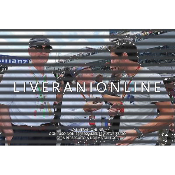 (L to R): Sir James Dyson (GBR) Inventor (Centre) with Jackie Stewart (GBR) and Mark Webber (AUS) Porsche Team WEC Driver on the grid. 22.06.2014. Formula 1 World Championship, Rd 8, Austrian Grand Prix, Spielberg, Austria, Race Day. - www.xpbimages.com, EMail: requests@xpbimages.com - copy of publication required for printed pictures. Every used picture is fee-liable. © Copyright: Moy / XPB Images AG ALDO LIVERANI SAS ONLY ITALY