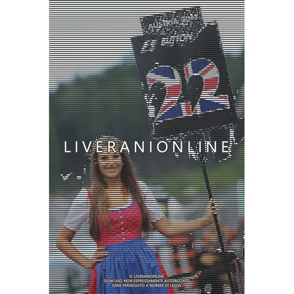 Grid girl. 22.06.2014. Formula 1 World Championship, Rd 8, Austrian Grand Prix, Spielberg, Austria, Race Day. - www.xpbimages.com, EMail: requests@xpbimages.com - copy of publication required for printed pictures. Every used picture is fee-liable. © Copyright: Moy / XPB Images AG ALDO LIVERANI SAS ONLY ITALY