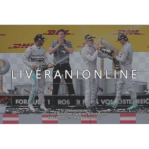 Lewis Hamilton (GBR), Mercedes AMG F1 Team, Nico Rosberg (GER), Mercedes AMG F1 Team and Valtteri Bottas (FIN), Williams F1 Team 22.06.2014. Formula 1 World Championship, Rd 8, Austrian Grand Prix, Spielberg, Austria, Race Day. - www.xpbimages.com, EMail: requests@xpbimages.com - copy of publication required for printed pictures. Every used picture is fee-liable. © Copyright: Charniaux / XPB Images AG ALDO LIVERANI SAS ONLY ITALY
