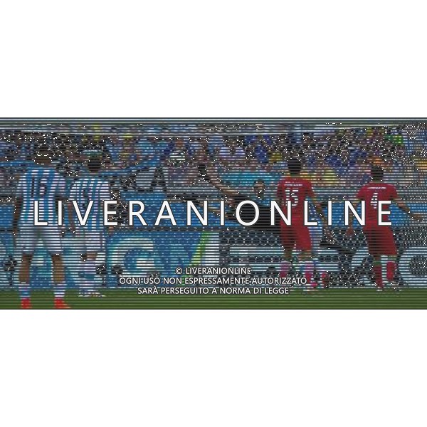 (140621) -- BELO HORIZONTE, June 21, 2014 () -- Iran\'s goalkeeper Alireza Haghighi (C) attempts to block the ball during a Group F match between Argentina and Iran of 2014 FIFA World Cup at the Estadio Mineirao Stadium in Belo Horizonte, Brazil, June 21, 2014. Iran lost the match 0-1. (/Liu Bin)(zc) ©PHOTOSHOT/AGENZIA ALDO LIVERANI SAS - ITALY ONLY - EDITORIAL USE ONLY - ARGENTINA Vs IRAN partita del gruppo di F Coppa del mondo FIFA 2014 Mineirao stadio Estadio a Belo Horizonte, in Brasile, 21 giugno 2014