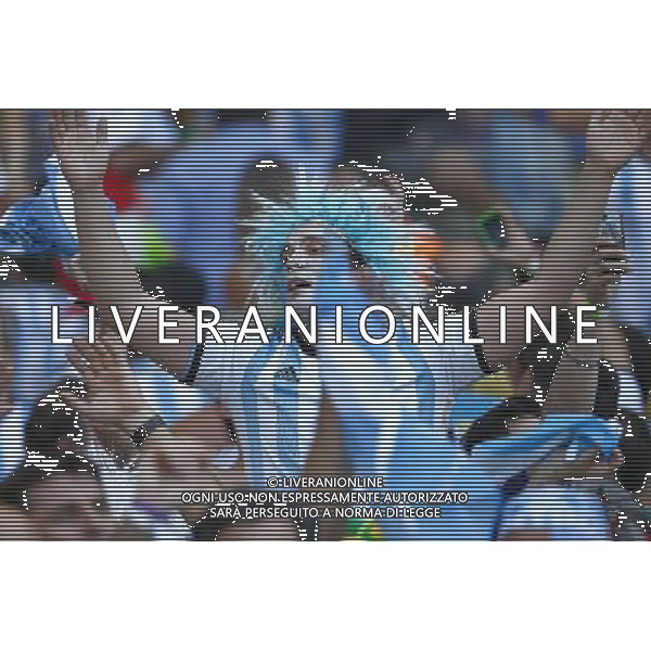 (140621) -- BELO HORIZONTE, June 21, 2014 () -- Fans of Argentina celebrates the team\'s victory over Iran during a Group F match between Argentina and Iran of 2014 FIFA World Cup at the Estadio Mineirao Stadium in Belo Horizonte, Brazil, June 21, 2014. Argentina beat Iran 1-0. (/Liu Bin)(zc) ©PHOTOSHOT/AGENZIA ALDO LIVERANI SAS - ITALY ONLY - EDITORIAL USE ONLY - ARGENTINA Vs IRAN partita del gruppo di F Coppa del mondo FIFA 2014 Mineirao stadio Estadio a Belo Horizonte, in Brasile, 21 giugno 2014