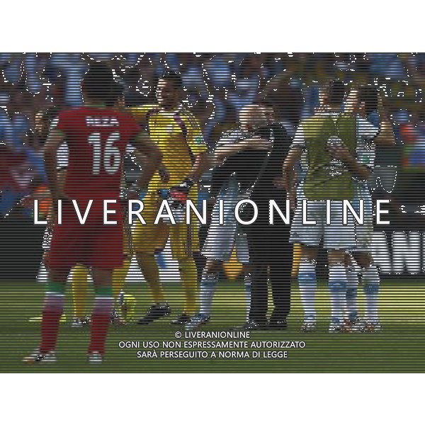 (140621) -- BELO HORIZONTE, June 21, 2014 () -- Players of Argentina celebrate the victory over Iran during a Group F match between Argentina and Iran of 2014 FIFA World Cup at the Estadio Mineirao Stadium in Belo Horizonte, Brazil, June 21, 2014. Argentina beat Iran 1-0. (/Liu Bin)(zc) ©PHOTOSHOT/AGENZIA ALDO LIVERANI SAS - ITALY ONLY - EDITORIAL USE ONLY - ARGENTINA Vs IRAN partita del gruppo di F Coppa del mondo FIFA 2014 Mineirao stadio Estadio a Belo Horizonte, in Brasile, 21 giugno 2014