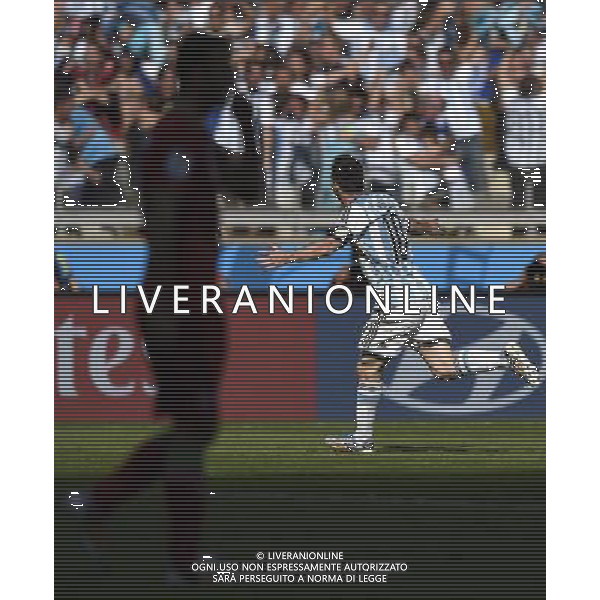 (140621) -- BELO HORIZONTE, June 21, 2014 () -- Lionel Messi of Argentina celebrates scoring during a Group F match between Argentina and Iran of 2014 FIFA World Cup at the Estadio Mineirao Stadium in Belo Horizonte, Brazil, June 21, 2014. Argentina won 1-0. (/Qi Heng)(wll) ©PHOTOSHOT/AGENZIA ALDO LIVERANI SAS - ITALY ONLY - EDITORIAL USE ONLY - ARGENTINA Vs IRAN partita del gruppo di F Coppa del mondo FIFA 2014 Mineirao stadio Estadio a Belo Horizonte, in Brasile, 21 giugno 2014