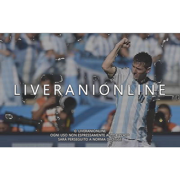 (140621) -- BELO HORIZONTE, June 21, 2014 () -- Lionel Messi of Argentina celebrates scoring during a Group F match between Argentina and Iran of 2014 FIFA World Cup at the Estadio Mineirao Stadium in Belo Horizonte, Brazil, June 21, 2014. Argentina won 1-0. (/Qi Heng)(wll) ©PHOTOSHOT/AGENZIA ALDO LIVERANI SAS - ITALY ONLY - EDITORIAL USE ONLY - ARGENTINA Vs IRAN partita del gruppo di F Coppa del mondo FIFA 2014 Mineirao stadio Estadio a Belo Horizonte, in Brasile, 21 giugno 2014