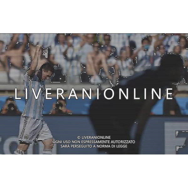 (140621) -- BELO HORIZONTE, June 21, 2014 () -- Lionel Messi of Argentina celebrates scoring during a Group F match between Argentina and Iran of 2014 FIFA World Cup at the Estadio Mineirao Stadium in Belo Horizonte, Brazil, June 21, 2014. Argentina won 1-0. (/Qi Heng)(wll) ©PHOTOSHOT/AGENZIA ALDO LIVERANI SAS - ITALY ONLY - EDITORIAL USE ONLY - ARGENTINA Vs IRAN partita del gruppo di F Coppa del mondo FIFA 2014 Mineirao stadio Estadio a Belo Horizonte, in Brasile, 21 giugno 2014