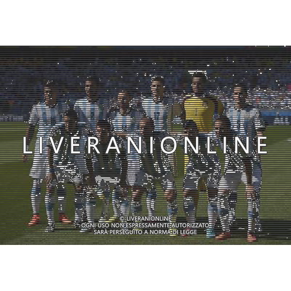 (140621) -- BELO HORIZONTE, June 21, 2014 () -- Players of Argentina line up ahead of a Group F match between Argentina and Iran of 2014 FIFA World Cup at the Estadio Mineirao Stadium in Belo Horizonte, Brazil, June 21, 2014. (/Qi Heng)(wll) ©PHOTOSHOT/AGENZIA ALDO LIVERANI SAS - ITALY ONLY - EDITORIAL USE ONLY - ARGENTINA Vs IRAN partita del gruppo di F Coppa del mondo FIFA 2014 Mineirao stadio Estadio a Belo Horizonte, in Brasile, 21 giugno 2014 - formazione argentina