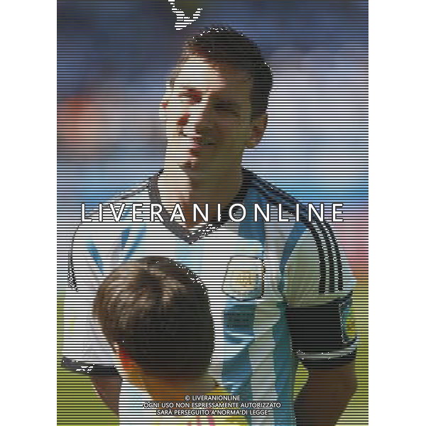 (140621) -- BELO HORIZONTE, June 21, 2014 () -- Lionel Messi of Argentina reacts ahead of a Group F match between Argentina and Iran of 2014 FIFA World Cup at the Estadio Mineirao Stadium in Belo Horizonte, Brazil, June 21, 2014. (/Liu Bin)(zc) ©PHOTOSHOT/AGENZIA ALDO LIVERANI SAS - ITALY ONLY - EDITORIAL USE ONLY - ARGENTINA Vs IRAN partita del gruppo di F Coppa del mondo FIFA 2014 Mineirao stadio Estadio a Belo Horizonte, in Brasile, 21 giugno 2014
