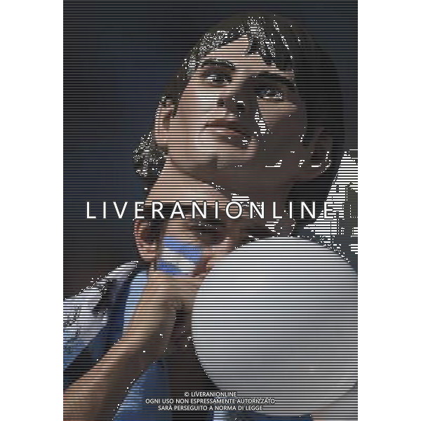 (140621) -- BELO HORIZONTE, June 21, 2014 () -- A supporter of Argentina blows a balloon ahead of a Group F match between Argentina and Iran of 2014 FIFA World Cup at the Estadio Mineirao Stadium in Belo Horizonte, Brazil, June 21, 2014. (/Qi Heng)(wll) ©PHOTOSHOT/AGENZIA ALDO LIVERANI SAS - ITALY ONLY - EDITORIAL USE ONLY - ARGENTINA Vs IRAN partita del gruppo di F Coppa del mondo FIFA 2014 Mineirao stadio Estadio a Belo Horizonte, in Brasile, 21 giugno 2014