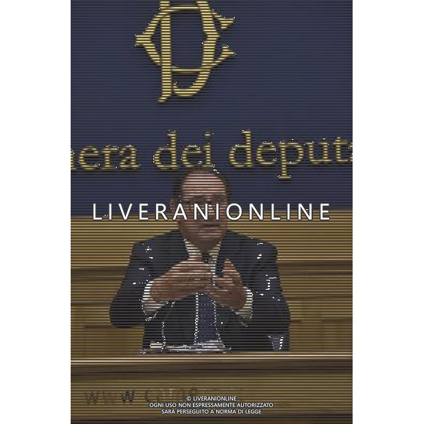 Giancarlo Galan l\'ex governatore del Veneto ha convocato una conferenza stampa alla Camera dei Deputati a Montecitorio per rispondere alle accuse mossegli nello scandalo degli appalti nell \'inchiesta Mose - Roma 23 giugno 2014 ©Corradetti/Agenzia Aldo Liverani sas