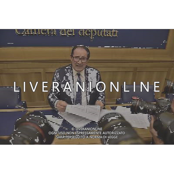 Giancarlo Galan l\'ex governatore del Veneto ha convocato una conferenza stampa alla Camera dei Deputati a Montecitorio per rispondere alle accuse mossegli nello scandalo degli appalti nell \'inchiesta Mose - Roma 23 giugno 2014 ©Corradetti/Agenzia Aldo Liverani sas