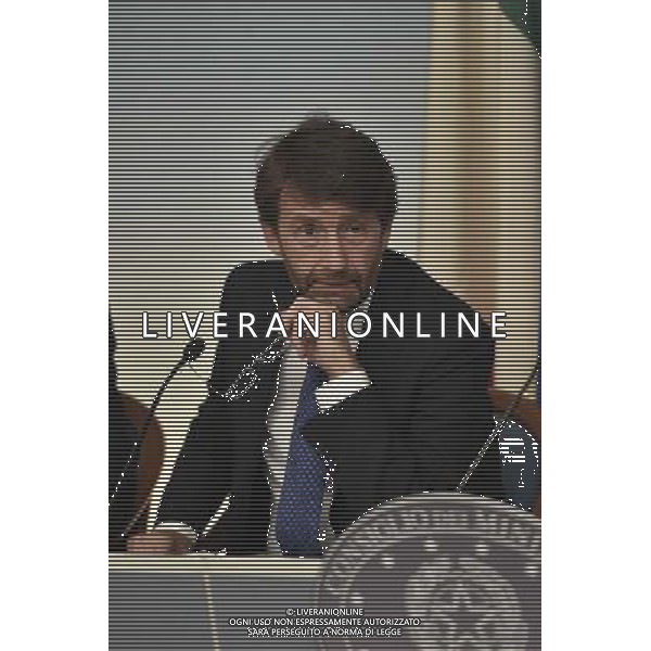 Conferenza Stampa del Maestro Riccardo Muti per presentare il concerto con la \'Messa da Requiem\' di Verdi, per il centenario della Grande Guerra - Palazzo Chigi Roma 23 giugno 2014 nella foto Dario Franceschini ©Corradetti/Agenzia Aldo Liverani sas