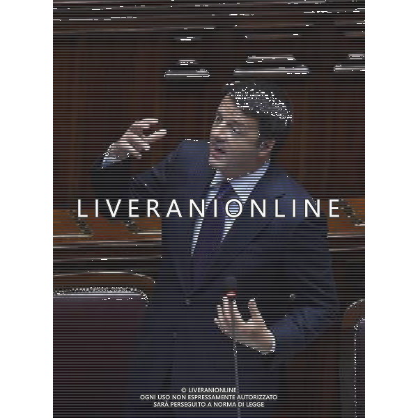 Roma - 24/06/2014 - Montecitorio - Comunicazioni del Presidente del Consiglio dei ministri in vista del Consiglio europeo del 26 e 27 giugno e sulle linee programmatiche del semestre di presidenza italiana del Consiglio dell\'Unione europea - nella foto: Matteo Renzi / Ph. Fabrizio Corradetti - Ag. Aldo Liverani sas