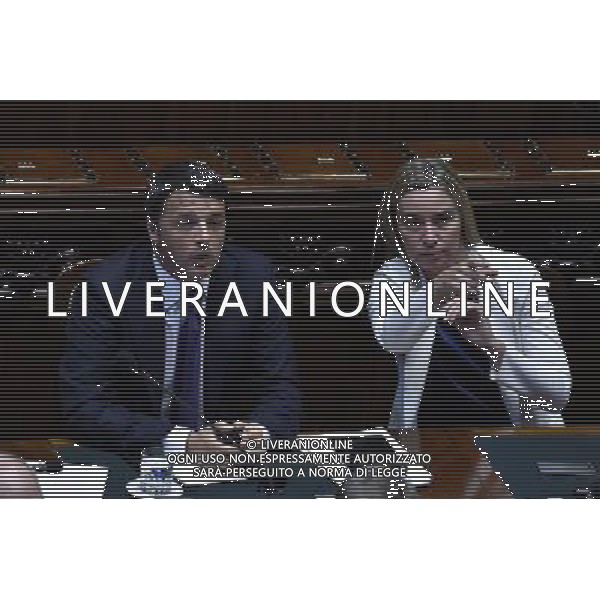 Roma - 24/06/2014 - Montecitorio - Comunicazioni del Presidente del Consiglio dei ministri in vista del Consiglio europeo del 26 e 27 giugno e sulle linee programmatiche del semestre di presidenza italiana del Consiglio dell\'Unione europea - nella foto: Matteo Renzi e Federica Mogherini / Ph. Fabrizio Corradetti - Ag. Aldo Liverani sas