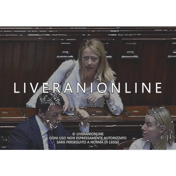 Roma - 24/06/2014 - Montecitorio - Comunicazioni del Presidente del Consiglio dei ministri in vista del Consiglio europeo del 26 e 27 giugno e sulle linee programmatiche del semestre di presidenza italiana del Consiglio dell\'Unione europea - nella foto: Giorgia Meloni / Ph. Fabrizio Corradetti - Ag. Aldo Liverani sas