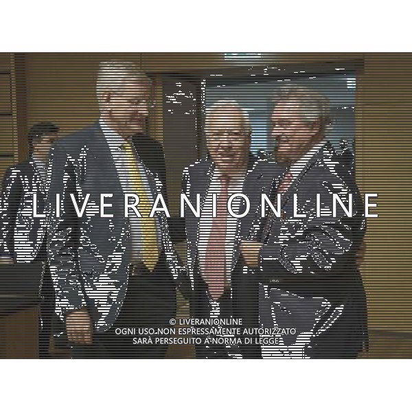 (L-R) Swedish Foreign Minister Calr Bildt , Spanish Foreign Minister Jose Manuel Garcia Margallo Marfil and Luxemburgian FM Jean Asselborn during EU Foreign Ministers Council (FAC) at European Council headquarters in Luxembourg on 23.06.2014 . On the agenda of European ministers : Ukraine, Libya, Syria and Iraq. ©PHOTOSHOT/Agenzia Aldo Liverani sas - ITALY ONLY - EDITORIAL USE ONLY - Consiglio Ministri degli Esteri UE (FAC) presso la sede del Consiglio europeo di Lussemburgo