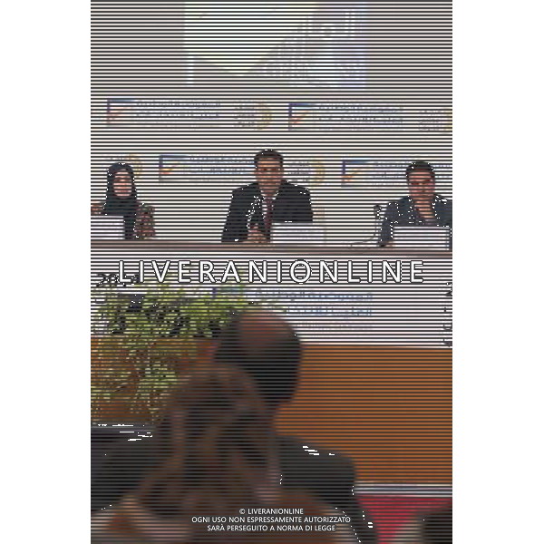 (140623) -- TRIPOLI, June 23, 2014 () -- Chairman of Libya\'s High National Electoral Commission (HNEC) Emad al-Sayeh (C) addresses a press conference in Tripoli, Libya on June 23, 2014. Al-Sayeh said HNEC has made sufficient preparations for the coming Wednesday\'s parliamentary election and security forces will ensure the safety of every polling station. (/Hamza Turkia) ©PHOTOSHOT/Agenzia Aldo Liverani sas - ITALY ONLY - EDITORIAL USE ONLY - Emad al-Sayeh Presidente della Alta Commissione elettorale nazionale della Libia (CET)durante un\'intervista esclusiva con CNC a Tripoli, Libia il 23 Giugno 2014