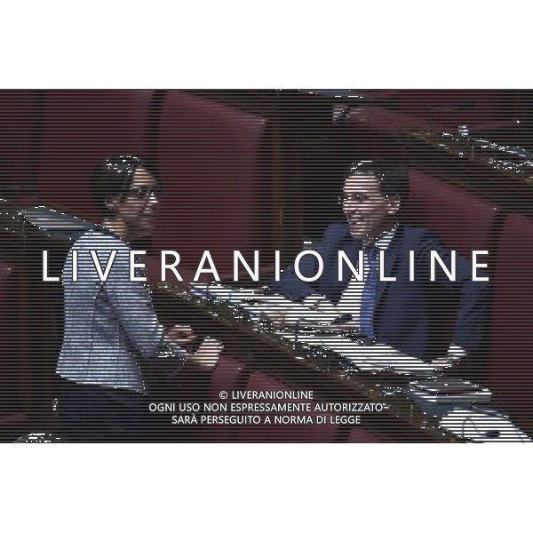 Roma - 24/06/2014 - Montecitorio - Comunicazioni del Presidente del Consiglio dei ministri in vista del Consiglio europeo del 26 e 27 giugno e sulle linee programmatiche del semestre di presidenza italiana del Consiglio dell\'Unione europea - nella foto: Francesco Boccia con la moglie Nunzia De Girolamo / Ph. Fabrizio Corradetti - Ag. Aldo Liverani sas