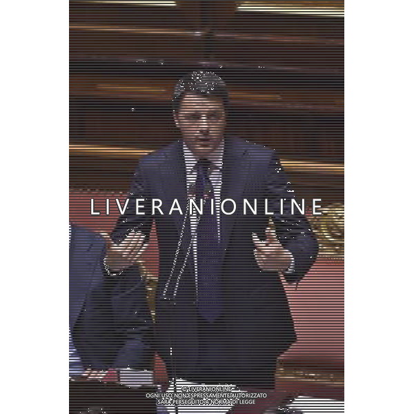 Roma - 24/06/2014 - Senato - Comunicazioni del Presidente del Consiglio dei ministri in vista del Consiglio europeo del 26 e 27 giugno e sulle linee programmatiche del semestre di presidenza italiana del Consiglio nella foto Matteo Renzi ©Corradetti/Agenzia Aldo Liverani sas