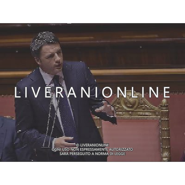 Roma - 24/06/2014 - Senato - Comunicazioni del Presidente del Consiglio dei ministri in vista del Consiglio europeo del 26 e 27 giugno e sulle linee programmatiche del semestre di presidenza italiana del Consiglio nella foto Matteo Renzi ©Corradetti/Agenzia Aldo Liverani sas