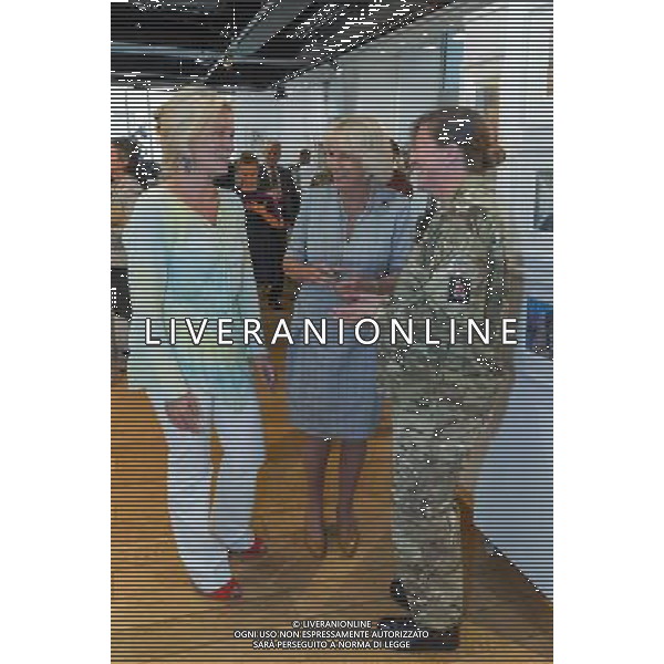 London, UK, 24/06/2014 : THE DUCHESS OF CORNWALL VISITS THE \'VOICES FROM THE DESERT\' EXHIBITION. The Duchess of Cornwall, Patron, Desert Rats Association, visits \'Voices from the Desert\', a Desert Rats exhibition by the artist Anna Redwood. . Picture by Julie Edwards ©PHOTOSHOT/Agenzia Aldo Liverani sas - ITALY ONLY - EDITORIAL USE ONLY - REALI INGLESI: Camilla duchessa di Cornovaglia in visita alla mostra \'Voci dal deserto\' dell\'artista Anna Redwood