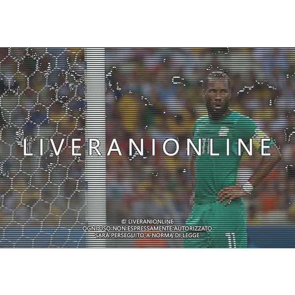 (140624) -- FORTALEZA, June 24, 2014 () -- Cote d\'Ivoire\'s Didier Drogba looks on during a Group C match between Greece and Cote d\'Ivoire of 2014 FIFA World Cup at the Estadio Castelao Stadium in Fortaleza, Brazil, June 24, 2014. (/Cao Can)(xzj) AG ALDO LIVERANI SAS ONLY ITALY