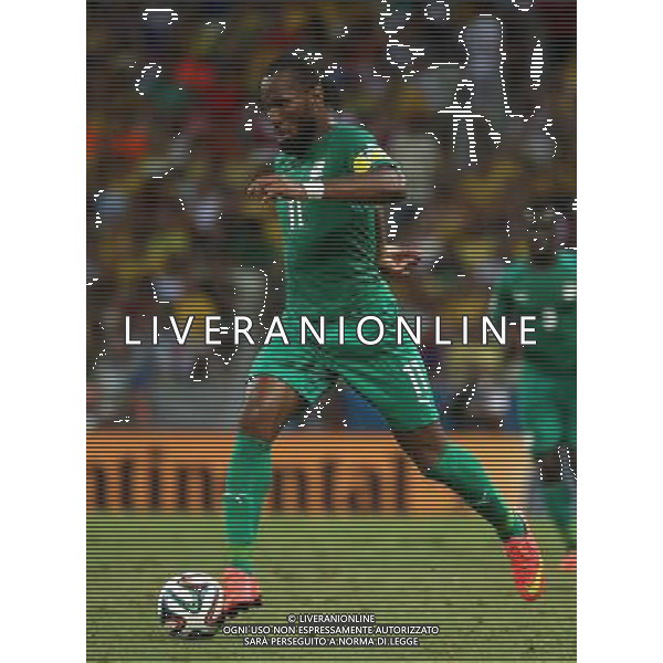 (140624) -- FORTALEZA, June 24, 2014 () -- Cote d\'Ivoire\'s Didier Drogba breaks through during a Group C match between Greece and Cote d\'Ivoire of 2014 FIFA World Cup at the Estadio Castelao Stadium in Fortaleza, Brazil, June 24, 2014. (/Cao Can)(xzj) AG ALDO LIVERANI SAS ONLY ITALY