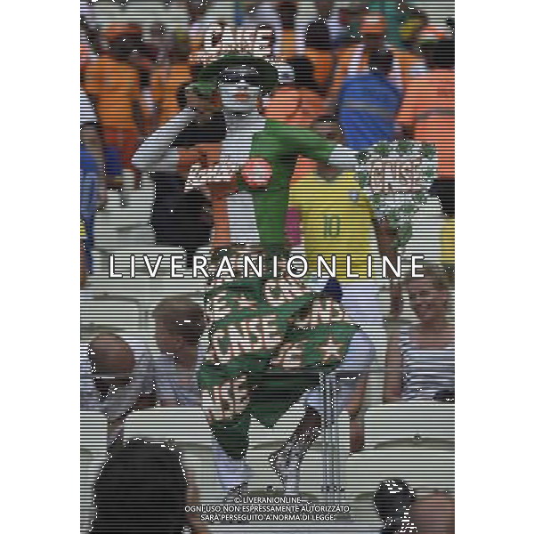 (140624) -- FORTALEZA, June 24, 2014 () -- Cote d\'Ivoire\'s fan poses prior to a Group C match between Greece and Cote d\'Ivoire of 2014 FIFA World Cup at the Estadio Castelao Stadium in Fortaleza, Brazil, June 24, 2014. (/Yang Lei)(xzj) AG ALDO LIVERANI SAS ONLY ITALY