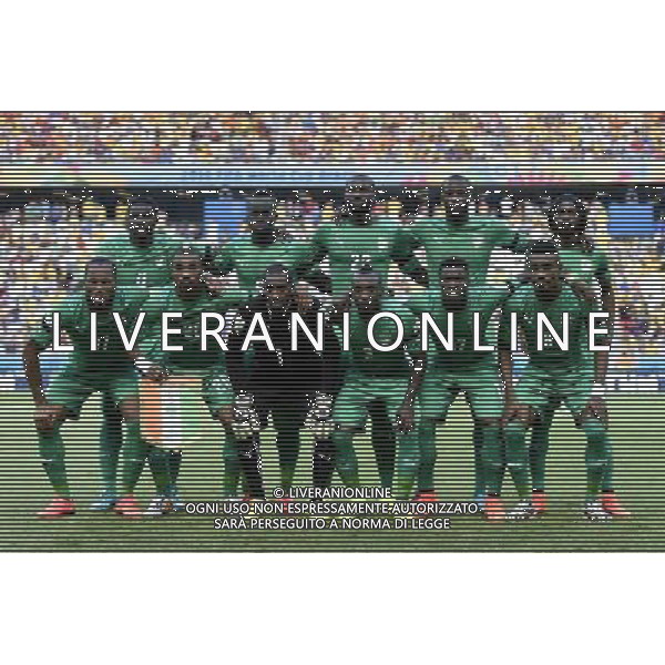 (140624) -- FORTALEZA, June 24, 2014 () -- Cote d\'Ivoire\'s players pose for a photo prior to a Group C match between Greece and Cote d\'Ivoire of 2014 FIFA World Cup at the Estadio Castelao Stadium in Fortaleza, Brazil, June 24, 2014. (/Yang Lei)(xzj) AG ALDO LIVERANI SAS ONLY ITALY