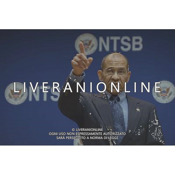 (140624) -- WASHINGTON D.C., June 24, 2014 () -- Christopher A. Hart, acting chairman of National Transportation Safety Board(NTSB) speaks at a press conference in Washington D.C., the United States, on June 24, 2014. U.S. federal accident investigators on Tuesday concluded that \'mismanagement\' by the pilots of Asiana Flight 214, including confusion over whether one of the airliner\'s key controls was maintaining airspeed, caused the plane to crash while landing in San Francisco last year. (/Yin Bogu) AG ALDO LIVERANI SAS ONLY ITALY