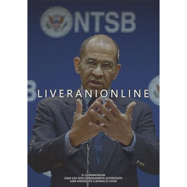 (140624) -- WASHINGTON D.C., June 24, 2014 () -- Christopher A. Hart, acting chairman of National Transportation Safety Board(NTSB) speaks at a press conference in Washington D.C., the United States, on June 24, 2014. U.S. federal accident investigators on Tuesday concluded that \'mismanagement\' by the pilots of Asiana Flight 214, including confusion over whether one of the airliner\'s key controls was maintaining airspeed, caused the plane to crash while landing in San Francisco last year. (/Yin Bogu) AG ALDO LIVERANI SAS ONLY ITALY