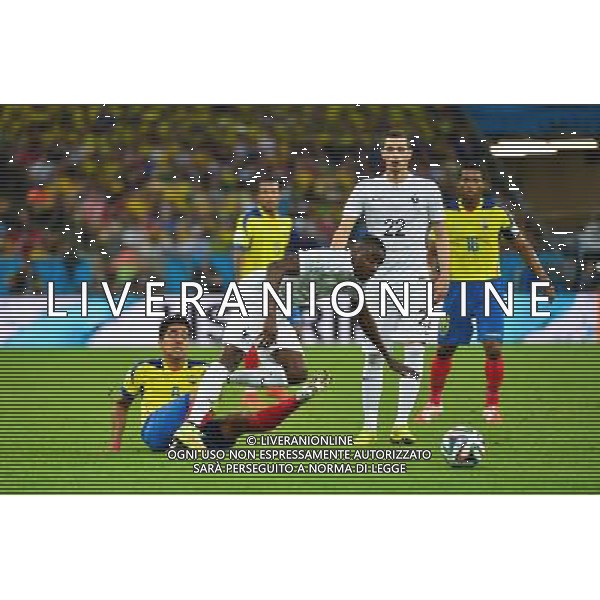 Blaise MATUIDI / Jefferson MONTERO - 25.06.2014 - France / Equateur - Coupe du Monde 2014 - Photo : Dave Winter / Icon Sport /AGENZIA ALDO LIVERANI SAS - ITALY ONLY - Ecuador - Francia FIFA World Cup Brasile 2014 Gruppo E Rio de Janeiro - 25.06.2014