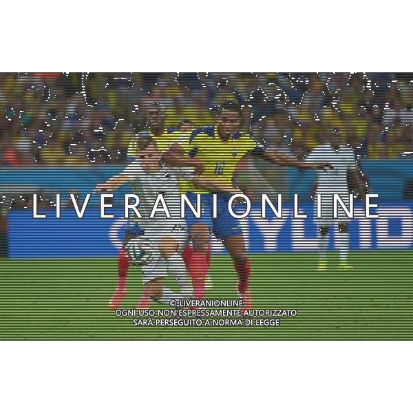 Lucas DIGNE / Antonio VALENCIA - 25.06.2014 - France / Equateur - Coupe du Monde 2014 - Photo : Dave Winter / Icon Sport /AGENZIA ALDO LIVERANI SAS - ITALY ONLY - Ecuador - Francia FIFA World Cup Brasile 2014 Gruppo E Rio de Janeiro - 25.06.2014