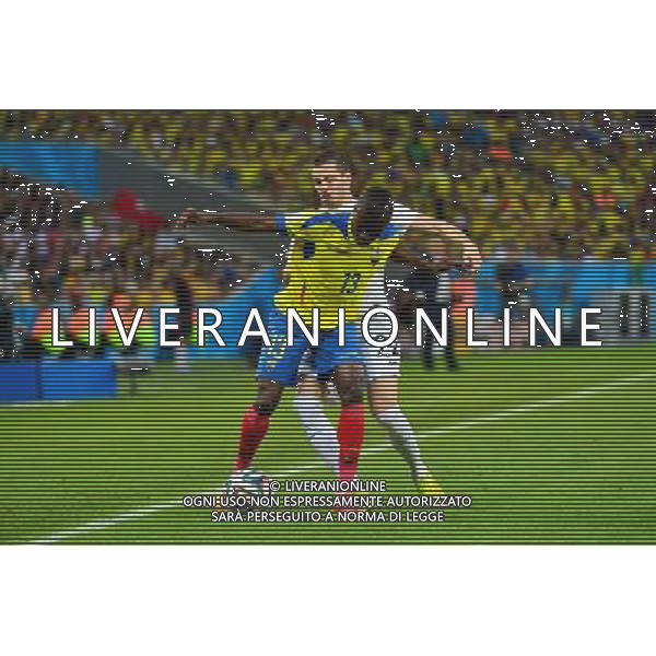 Enner VALENCIA / Morgan SCHNEIDERLIN - 25.06.2014 - France / Equateur - Coupe du Monde 2014 - Photo : Dave Winter / Icon Sport /AGENZIA ALDO LIVERANI SAS - ITALY ONLY - Ecuador - Francia FIFA World Cup Brasile 2014 Gruppo E Rio de Janeiro - 25.06.2014