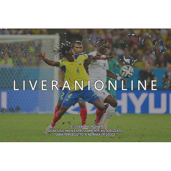 Juan PAREDES / Moussa SISSOKO - 25.06.2014 - France / Equateur - Coupe du Monde 2014 - Photo : Dave Winter / Icon Sport /AGENZIA ALDO LIVERANI SAS - ITALY ONLY - Ecuador - Francia FIFA World Cup Brasile 2014 Gruppo E Rio de Janeiro - 25.06.2014
