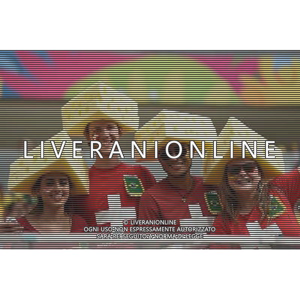 (140625) -- MANAUS, June 25, 2014 () -- Supporters of Switzerland pose before a Group E match between Honduras and Switzerland of 2014 FIFA World Cup at the Arena Amazonia Stadium in Manaus, Brazil, on June 25, 2014.(/Liu Dawei)(pcy) AG ALDO LIVERANI SAS ONLY ITALY
