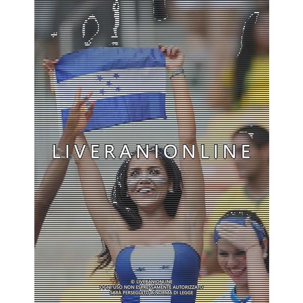 (140625) -- MANAUS, June 25, 2014 () -- A Honduras\' supporter is seen before a Group E match between Honduras and Switzerland of 2014 FIFA World Cup at the Arena Amazonia Stadium in Manaus, Brazil, on June 25, 2014.(/Li Ming)(pcy) AG ALDO LIVERANI SAS ONLY ITALY