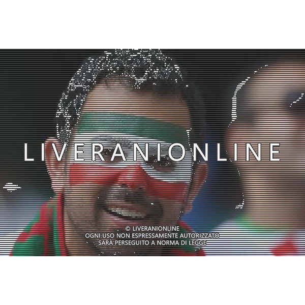 (140625) -- SALVADOR, June 25, 2014 () -- An Iran\'s fan poses before a Group F match between Bosnia And Herzegovina and Iran of 2014 FIFA World Cup at the Arena Fonte Nova Stadium in Salvador, Brazil, June 24, 2014. (/Cao Can) AG ALDO LIVERANI SAS ONLY ITALY