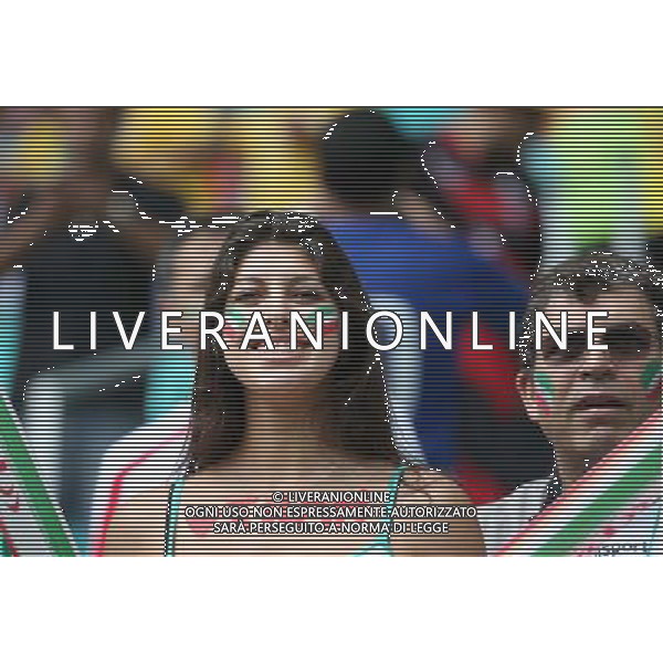 (140625) -- SALVADOR, June 25, 2014 () -- An Iran\'s fan poses before a Group F match between Bosnia And Herzegovina and Iran of 2014 FIFA World Cup at the Arena Fonte Nova Stadium in Salvador, Brazil, June 24, 2014. (/Cao Can) AG ALDO LIVERANI SAS ONLY ITALY