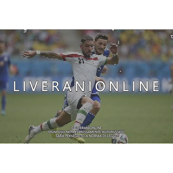 (140625) -- SALVADOR, June 25, 2014 () -- Iran\'s Ashkan Dejagah runs with the ball during a Group F match between Bosnia And Herzegovina and Iran of 2014 FIFA World Cup at the Arena Fonte Nova Stadium in Salvador, Brazil, June 24, 2014. (/Yang Lei) AG ALDO LIVERANI SAS ONLY ITALY