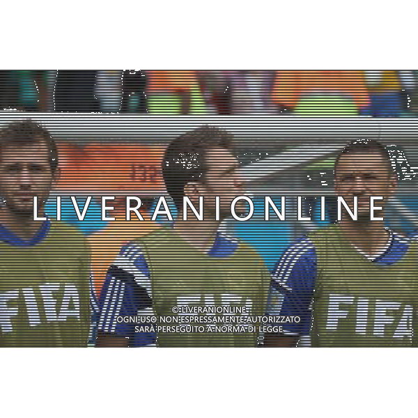 (140625) -- SALVADOR, June 25, 2014 () -- Bosnia And Herzegovina\'s react during a Group F match between Bosnia And Herzegovina and Iran of 2014 FIFA World Cup at the Arena Fonte Nova Stadium in Salvador, Brazil, June 24, 2014. (/Cao Can) AG ALDO LIVERANI SAS ONLY ITALY