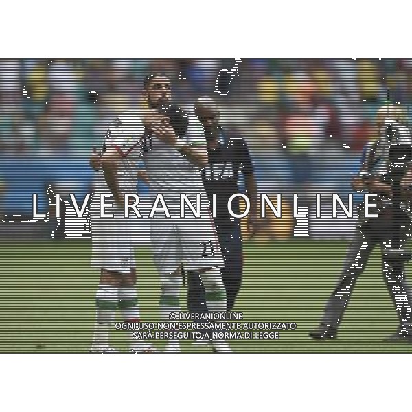 (140625) -- SALVADOR, June 25, 2014 () -- Iran\'s players react after a Group F match between Bosnia And Herzegovina and Iran of 2014 FIFA World Cup at the Arena Fonte Nova Stadium in Salvador, Brazil, June 24, 2014. Bosnia And Herzegovina won 3-1 over Iran on Wednesday.(/Yang Lei) AG ALDO LIVERANI SAS ONLY ITALY